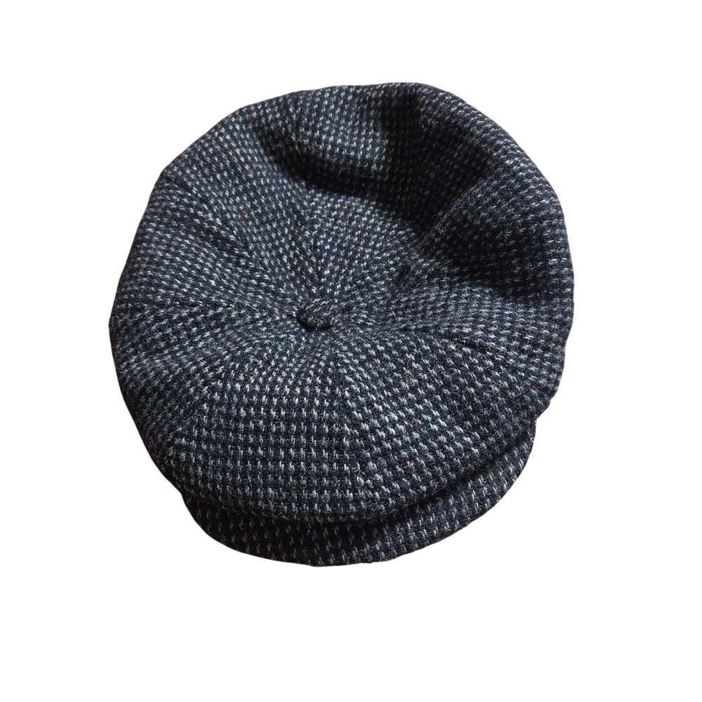 Eddie Bauer Harris Tweed 8-Panel Newsboy Cap S Wool USA Grandpacore Old Money